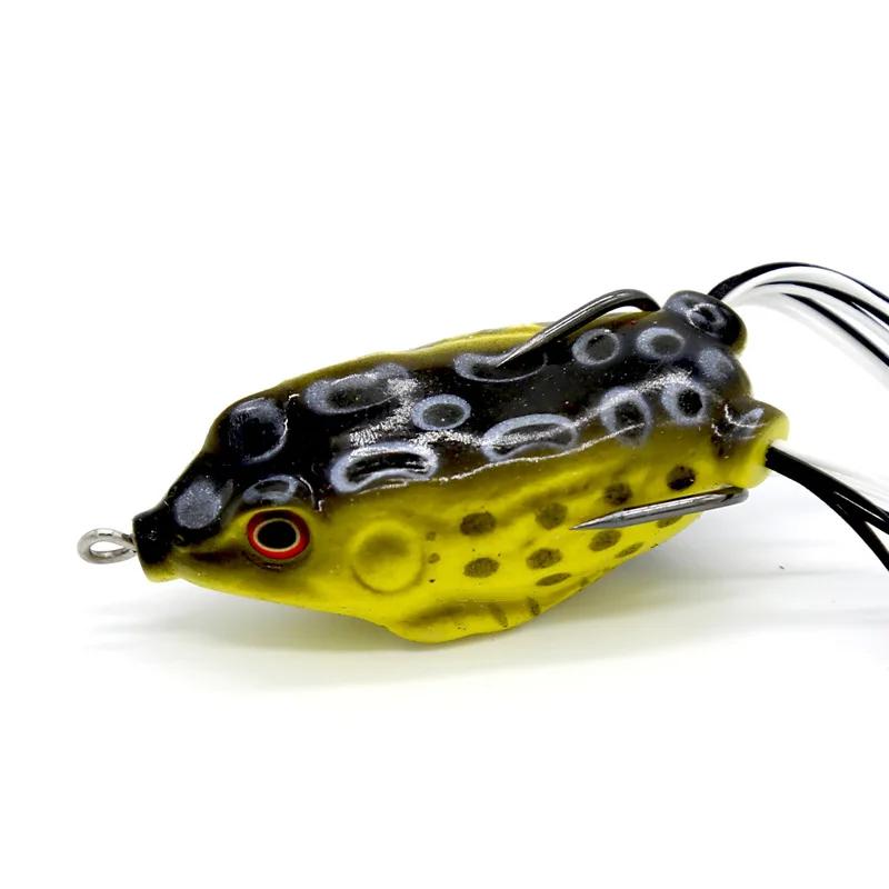 1PCS Simulated Frog Double Hook with Inverted Thorn Double Beaded Thunder Frog Black Fish Bait Luya Bait Fake Bait