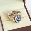 Moissanite Oval Cut Gemstone With 925 Sterling Silver Ring For Men's #B275 JL375681922525