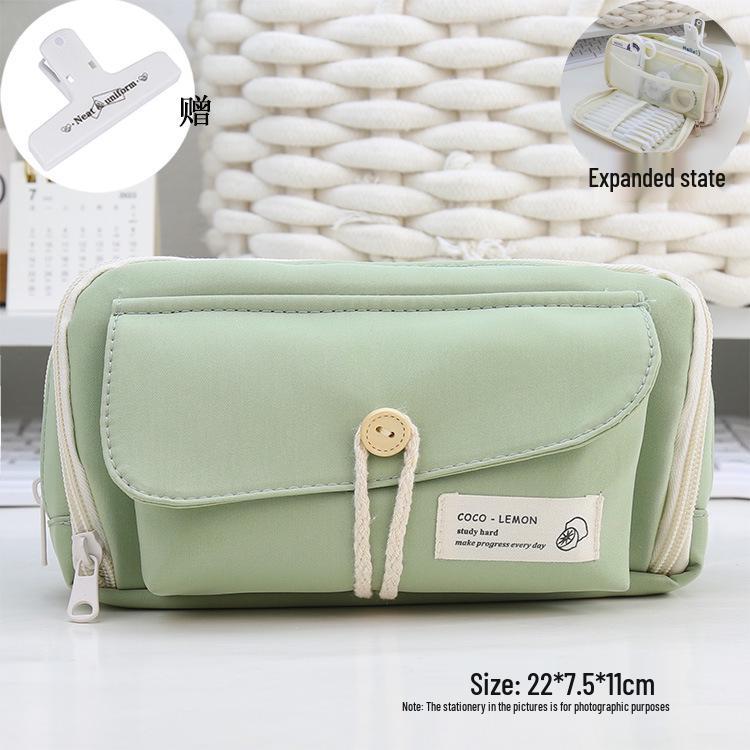 Japanese Style Cotton Rope Pencil Case - Large Capacity for Junior & Senior High School Students