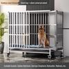 Stainless Steel Medium Folding Dog Cage with Toilet for Indoor Use - Suitable for Border Collies, Golden Retrievers, and Medium-Large Dogs.
