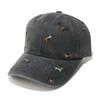 Sombrero de lavado exterior europeo y americano, copa suave, gorra de béisbol bordada de cachorro, gorra retro callejera vieja para mujer