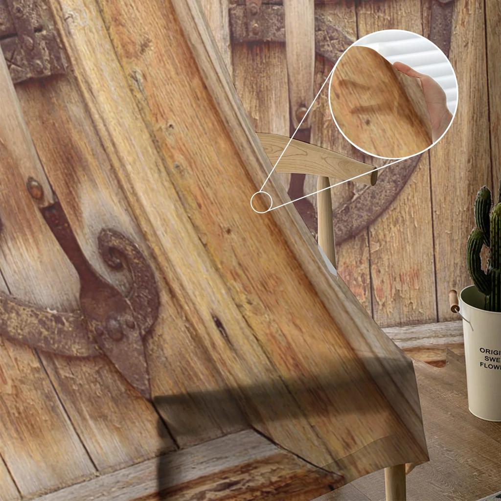 Moderne Vintage Holztür Türrahmen Tüllvorhänge Wohnzimmer Dekoration Chiffon Voile Küche Schlafzimmer Fenstervorhang mit Lichtfilterung Polyester