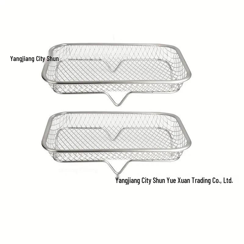304 Stainless Steel Air Fryer Rack for Grilling, Dehydrating, and Baking - One-Layer Fruit & Vegetable Draining Net