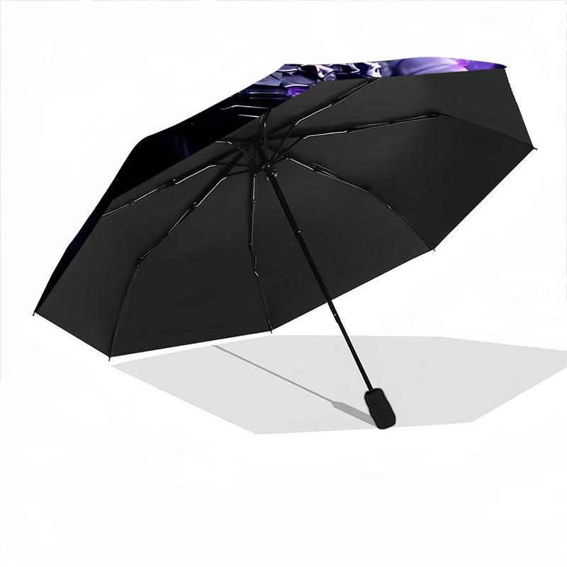 1pc Black Panther, Vibranium Automatic Folding Umbrella - Compact 8-Rib Design, Durable Plastic & Iron, Daily Use Z1230033