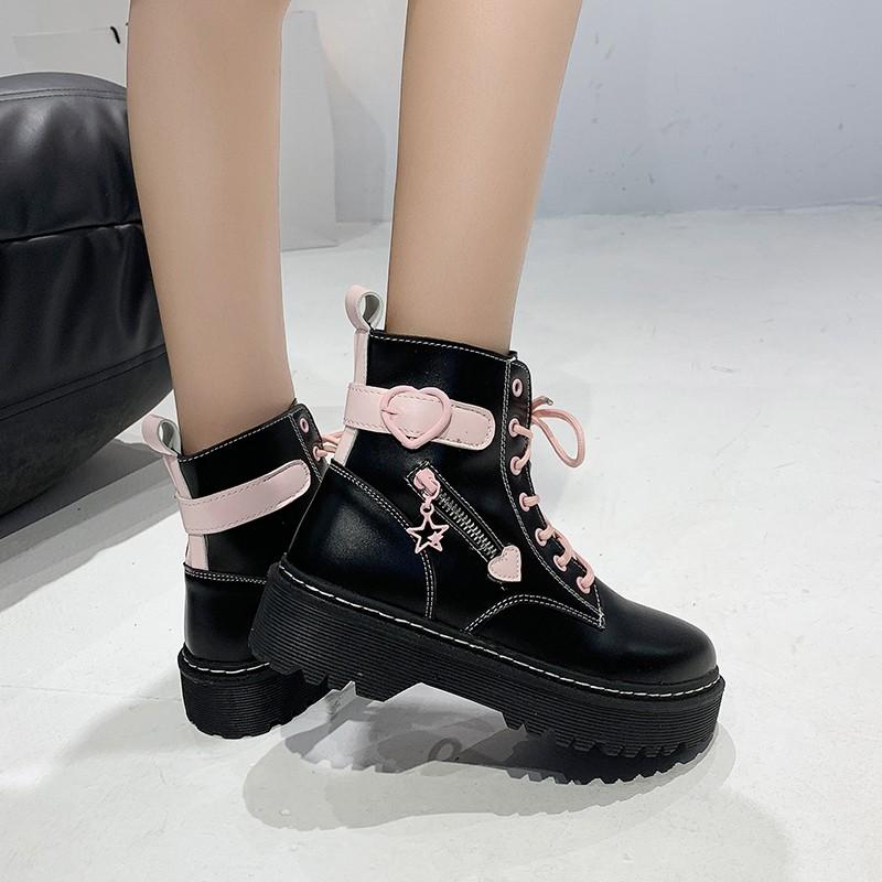 Women's Boots High Quality Women's Ankle Boots Round Toe Cute Leather Short Boots Comfortable High-top Women's Boot Botas Mujer