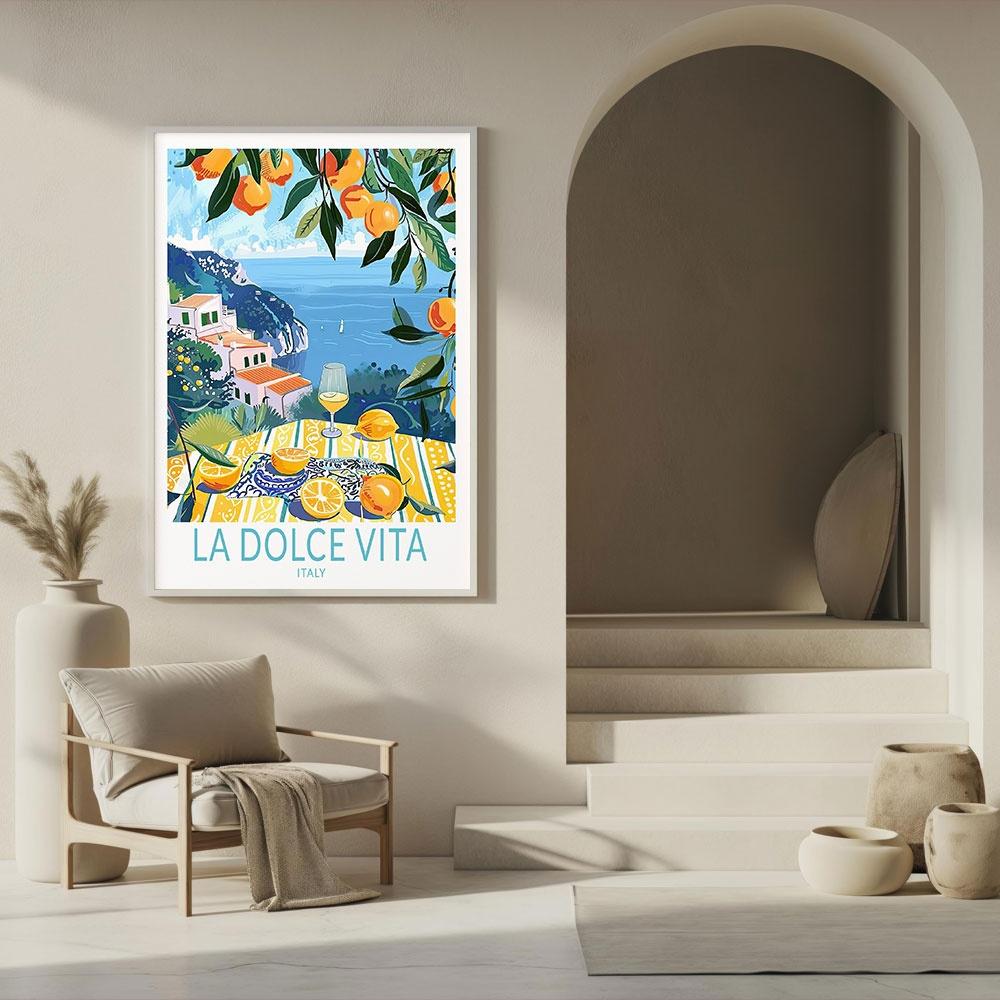 La Dolce Vita Italien Küstenposter Leinwanddruck Gemälde Wandkunst Schlafzimmer Arbeitszimmer Studio Wohnzimmer Heimdekoration Geschenk Poster