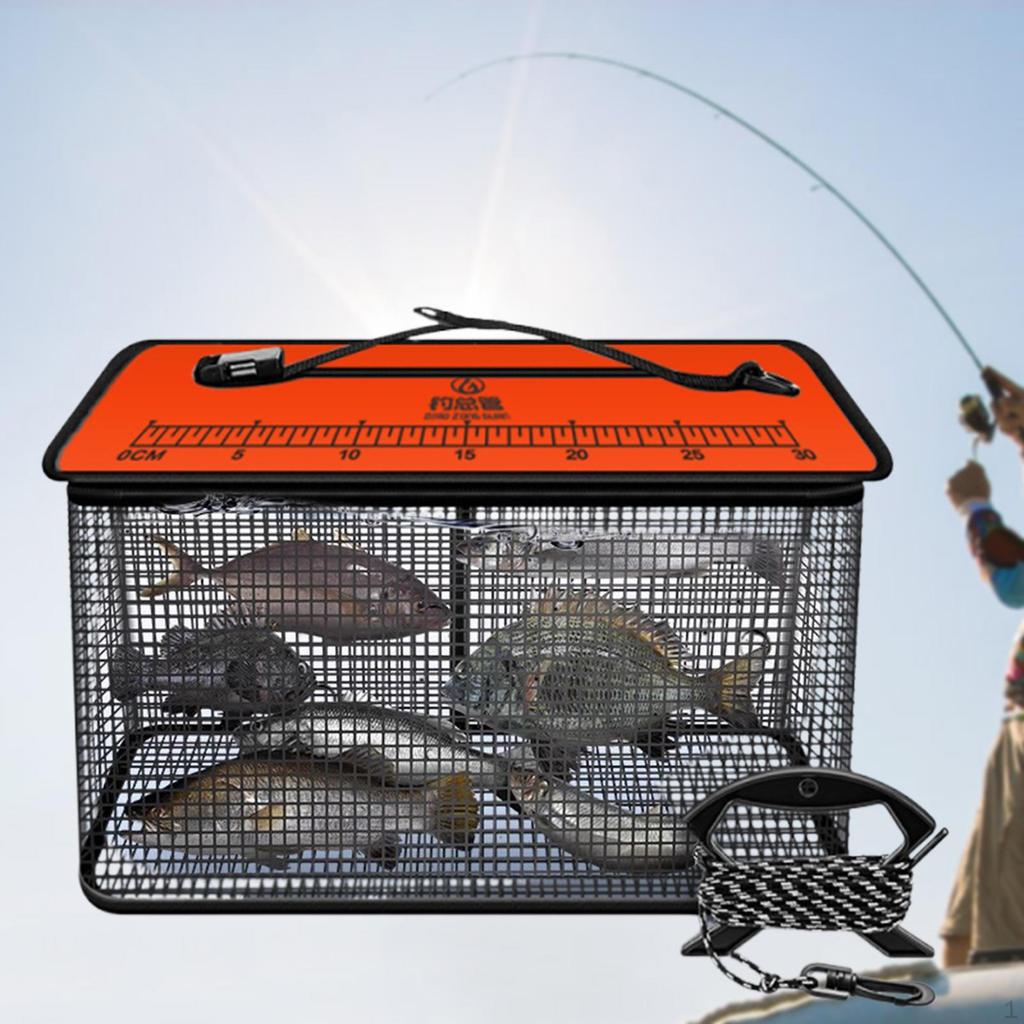 Float Basket ,Minnows Bucket for Live , Outside ,Lightweight, Multiuse Zipper Ing Mesh Cage Guard