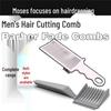 Multifunctional Long Handle Men's Slope Flat Top Clipper Comb for Pompadour and Fade Haircuts