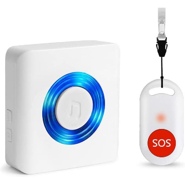 WiFi Caregiver Pager Wireless Call Button Nurse Alert System for Home/Elderly/Patient/Disabled with Phone App One Call Button One WiFi Receiver(only