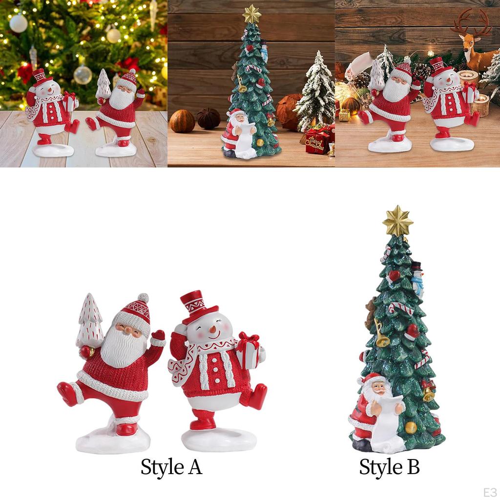 Christmas Desktop Ornament Resin Figurines Miniatures Decoration for Home
