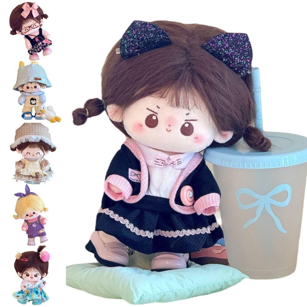 Cotton Material Doll Clothes Multicolor Miniature Dress House Accessories Doll Cap  Changing Game