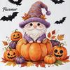 Cartoon Gnome Pumpkin Wall Decor Halloween Dwarf Stickers, Self Adhesive Removable PVC Decals, Autumn Leaves Festival Atmosphere Stickers And