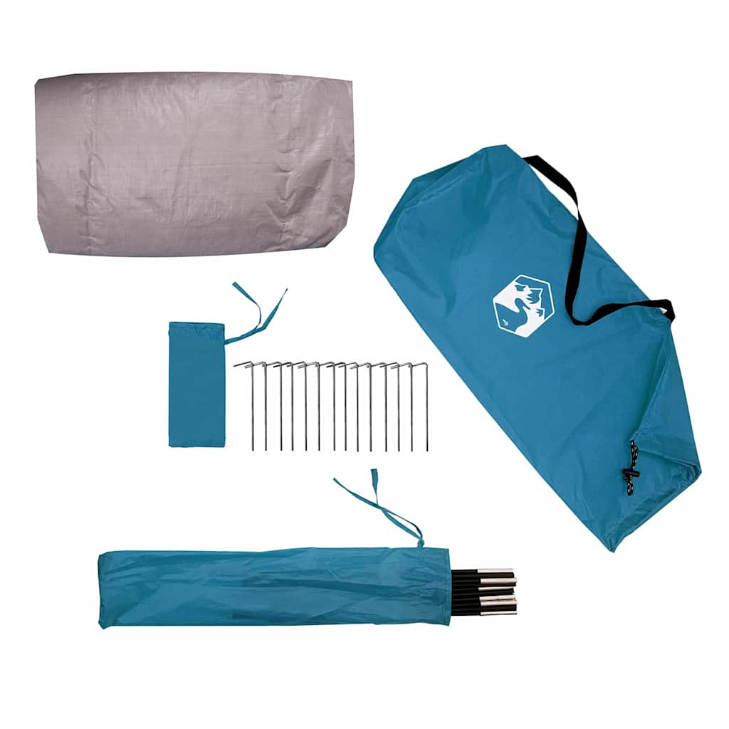 Tunnel Tent for 3 Persons Blue and Gray 328 x 228 x 115 cm