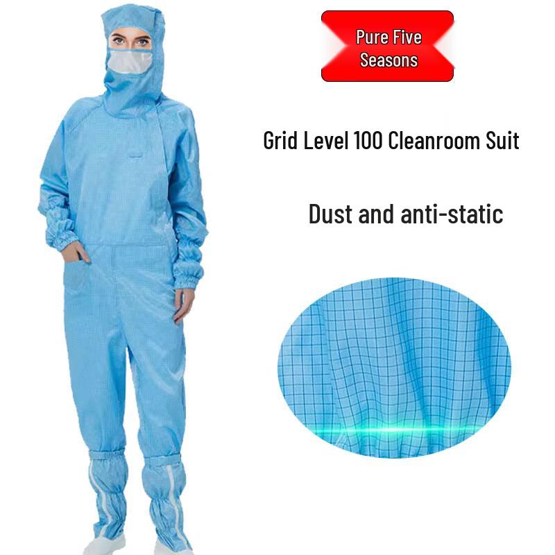 Class 100 Anti-Static Cleanroom Coverall with Mask 3XL