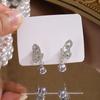 Silver Needle Light Luxury Pearl & Rhinestone Butterfly Earrings for Women