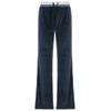 Autumn and Winter Women's Pant  Clashing Stripes Waist Head Velvet Fashion Simple Loose Casual Tie Flared Wide Leg Pants