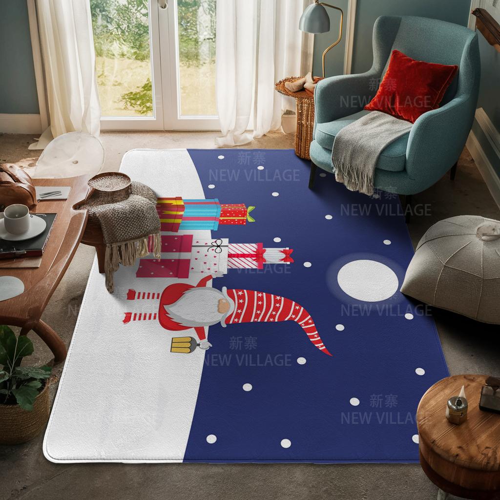 House Entrance Carpet Home Door Mat Living Room Bath Foot Bathroom Non-slip Water Absorption Rugs Bath Merry Christmas Winter