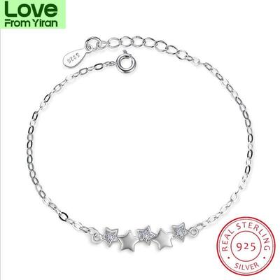 925 Sterling Silber Armbänder & Armreifen Für Frauen Sterling-Silber-Schmuck Schöne Stern Armband Pulseira S-B113
