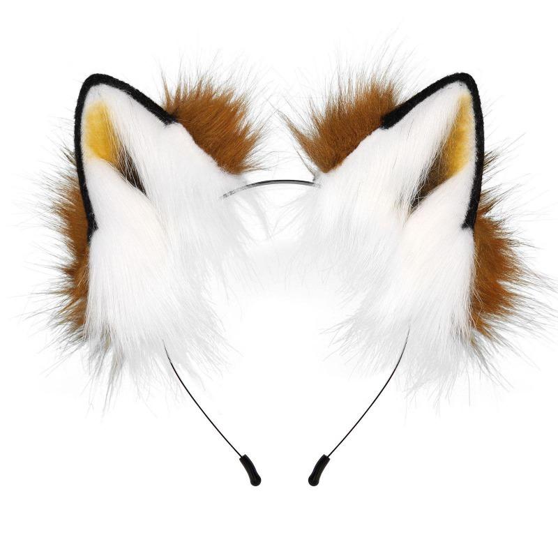 Plush Simulation Handmade Animal Ear Headband, Plush Dress Up Wolf Ear Headband Cosplay Play Lone Wolf Hair Accessories