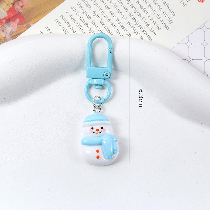 Cartoon Weihnachten Schlüsselanhänger Niedlich Harz Weihnachtsmann Weihnachtsbaum Anhänger Schlüsselring Taschenzubehör Feiertagsparty Weihnachtsgeschenk