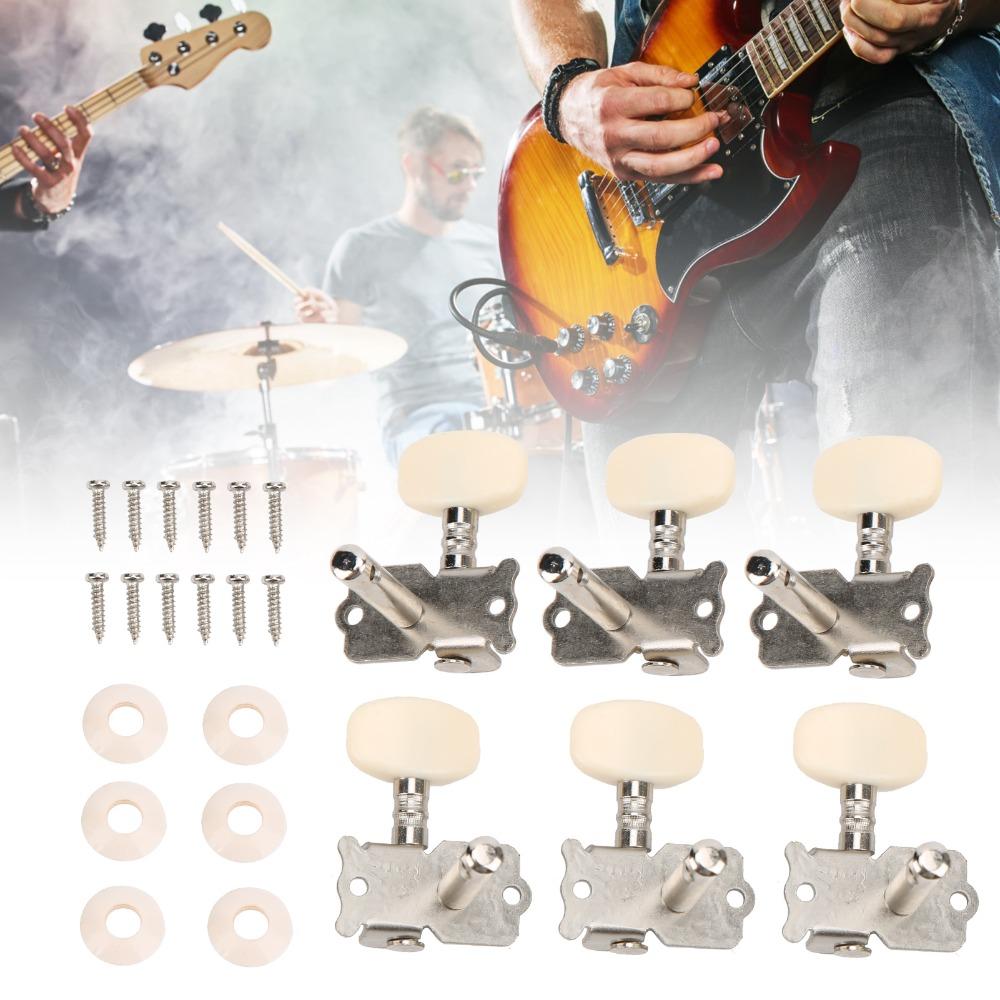 Big Square Head Guitar Machine Heads Silver Folk Instrument Tuning Pegs  For Acoustic Guitar