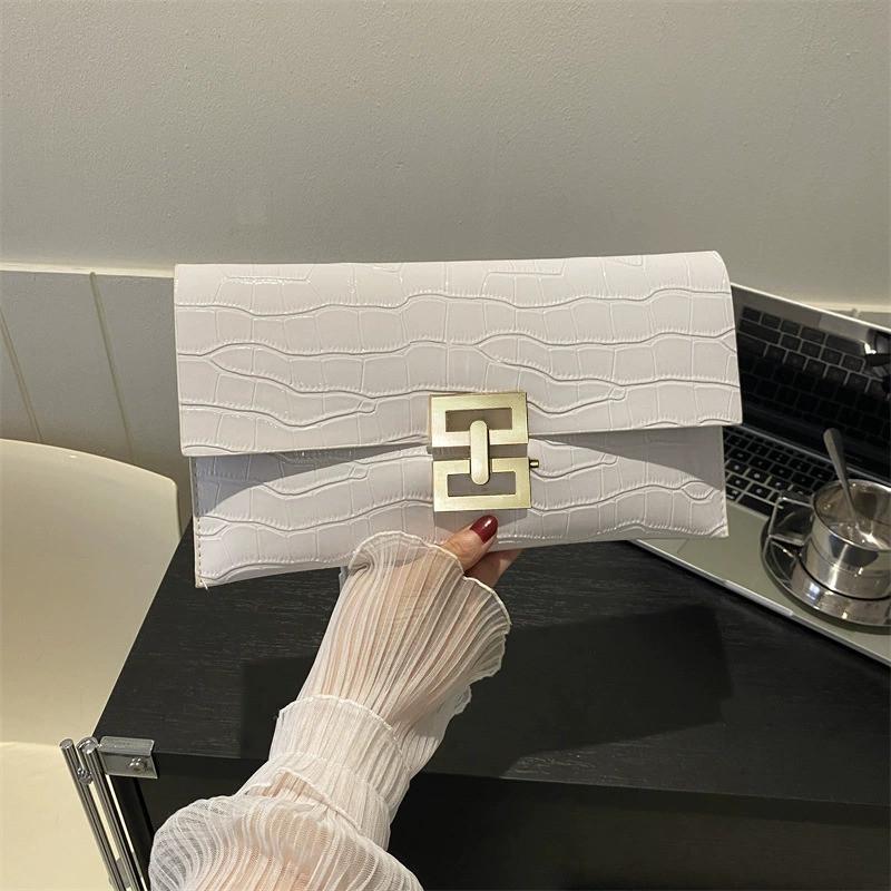 Handheld Bag Envelope Simple And Versatile Bag Dinner Crocodile Pattern Women'S Bag Wedding