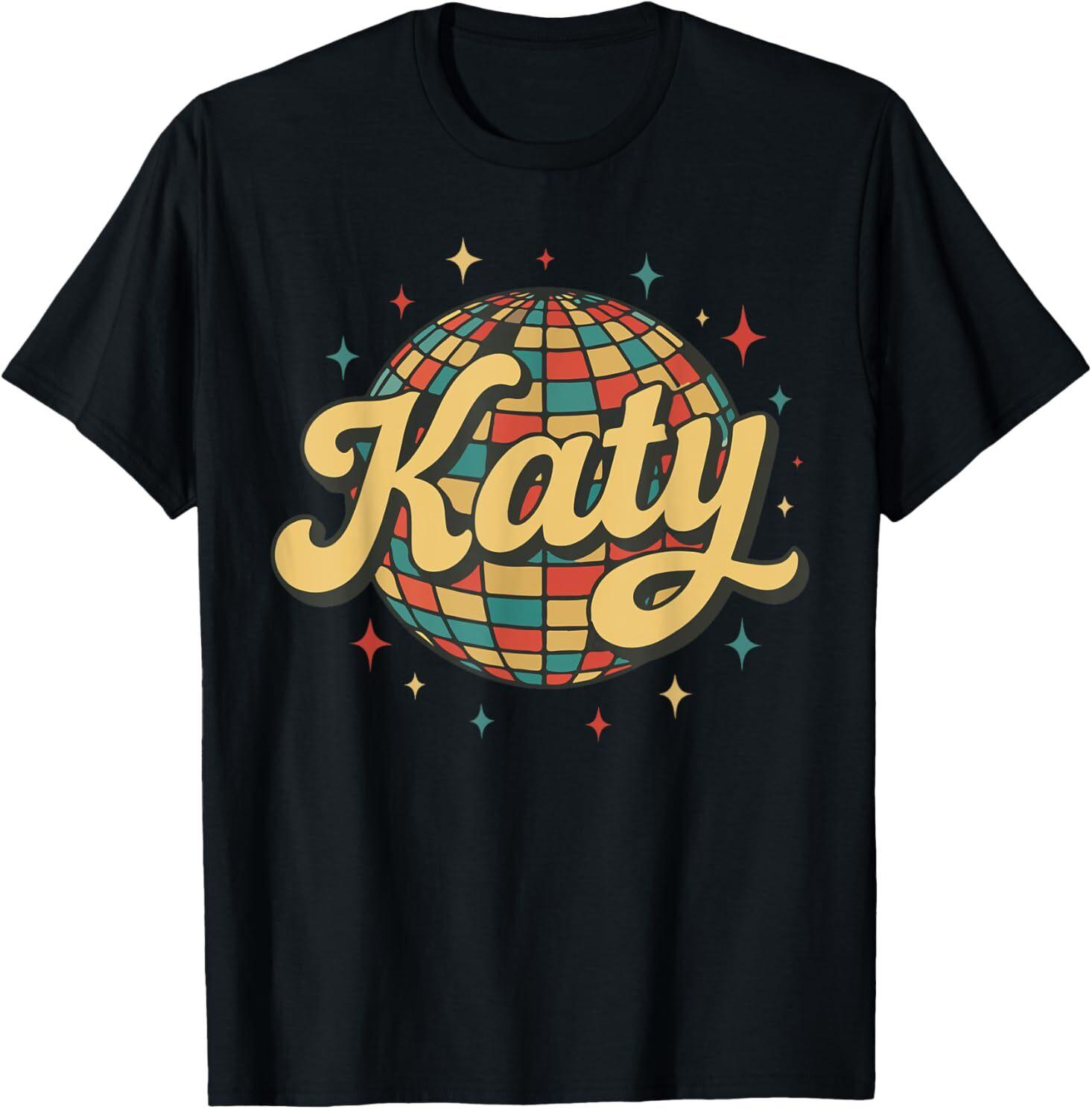 Personalized Name Katy Groovy I Love Katy Retro T-Shirt S