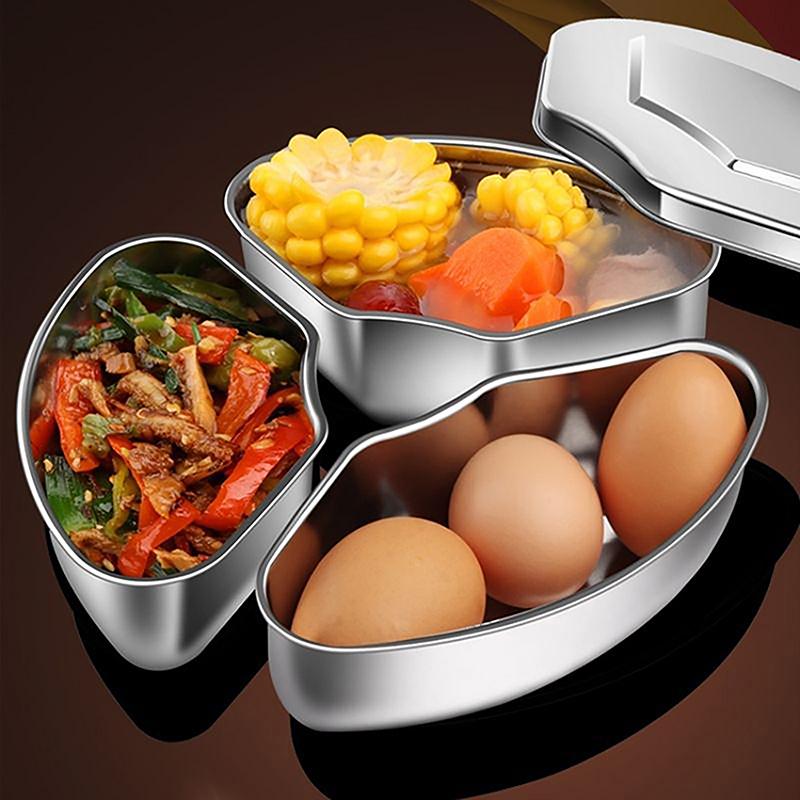 1Pc Stainless Steel Steaming Plate Fan Shaped Divided Steaming Plate Household Food Steaming Bowl Kitchen Accessories