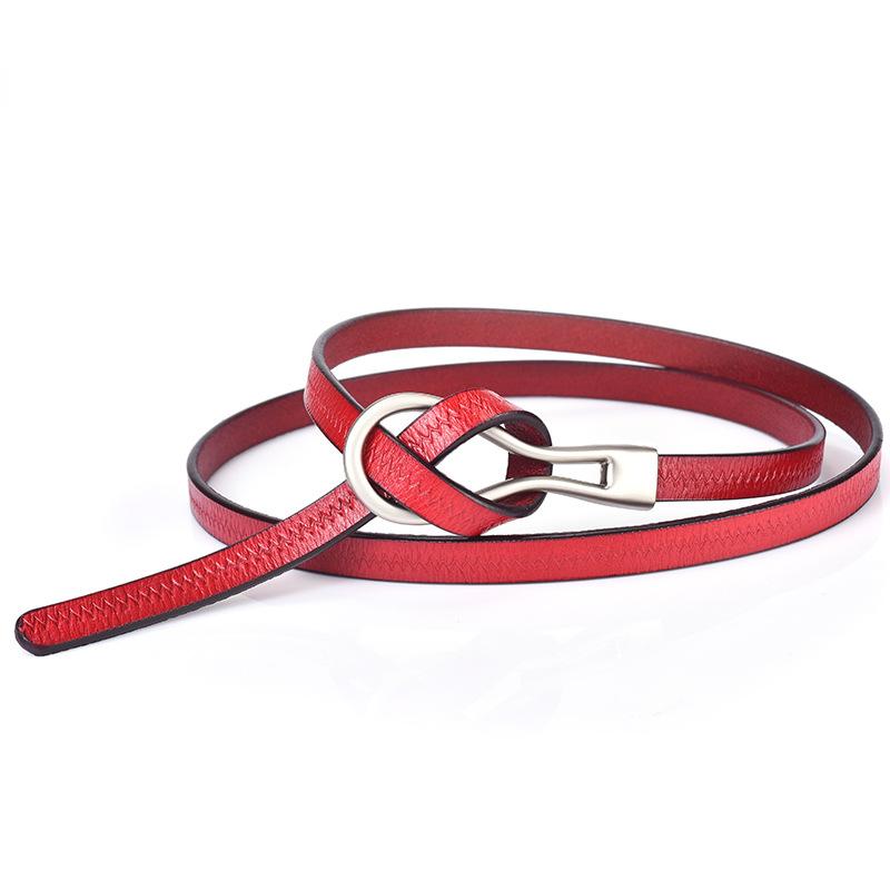 

Sweater Thin Belt Women S Leather Knotted Decoration With Dress Suit Waist Coat Small Belt красный