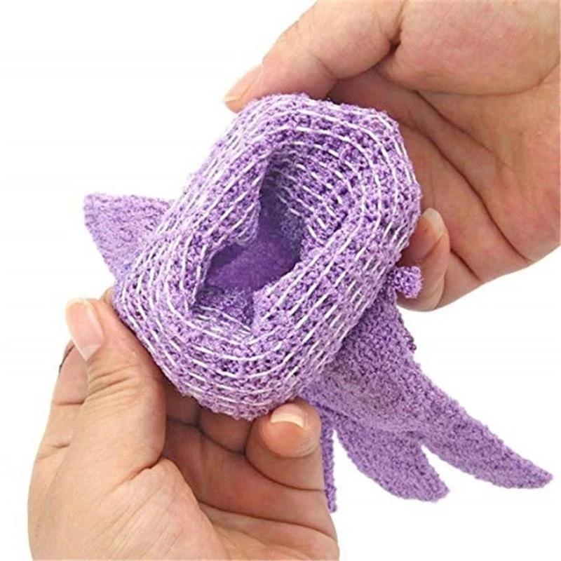 1-4pair Five Fingers Bath Gloves Household Shower Scrub Body Wash Children Home Supply Elastic Wipe Back Bathing Cleaning Gloves