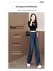 Women's Retro Blue Wide-Leg High-Waist Fleece-Lined Jeans: Autumn/Winter 2025 Collection