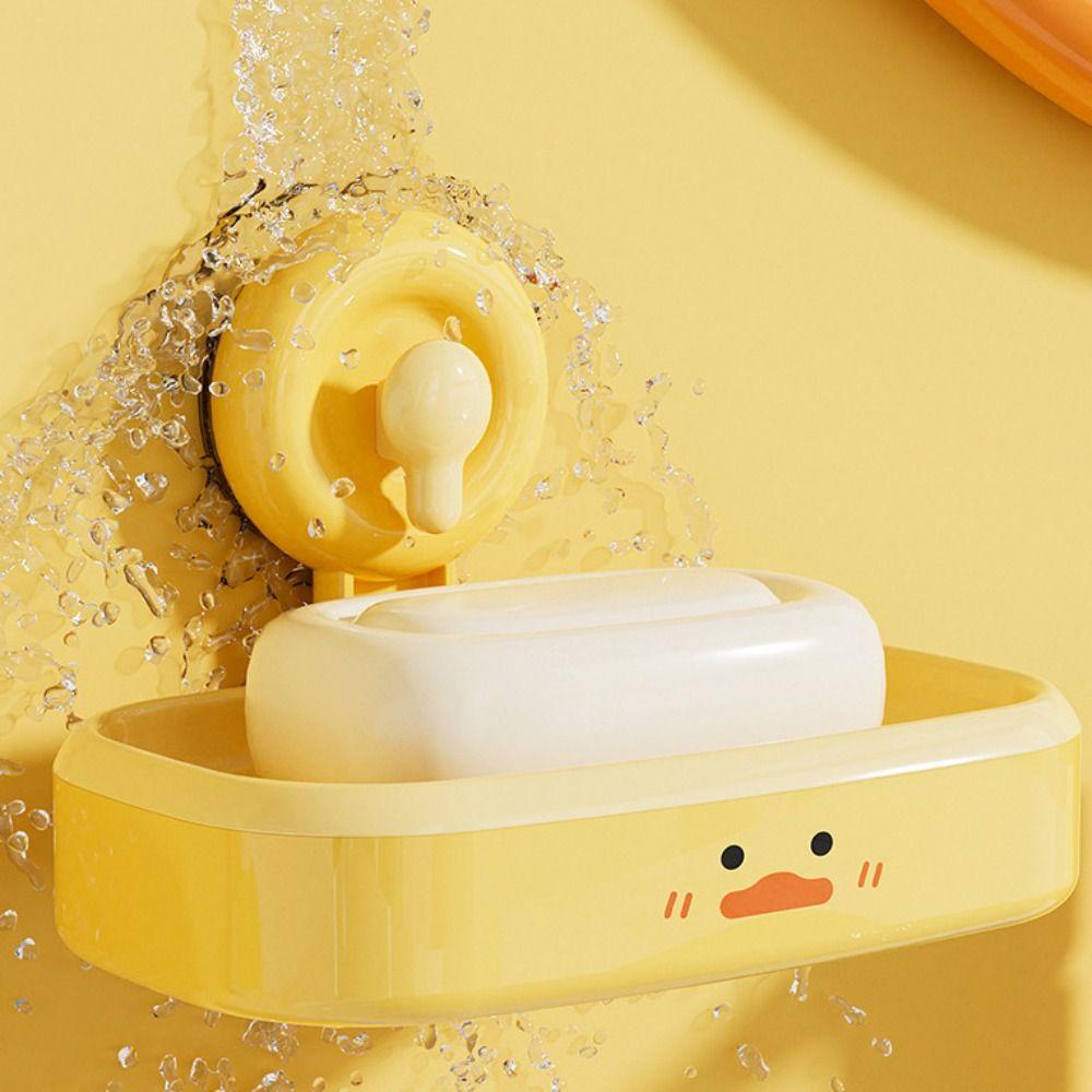Wall Mounted Soap Holder Plastic Soap Container Tray Creative Suction Cup Soap Box  Bathroom