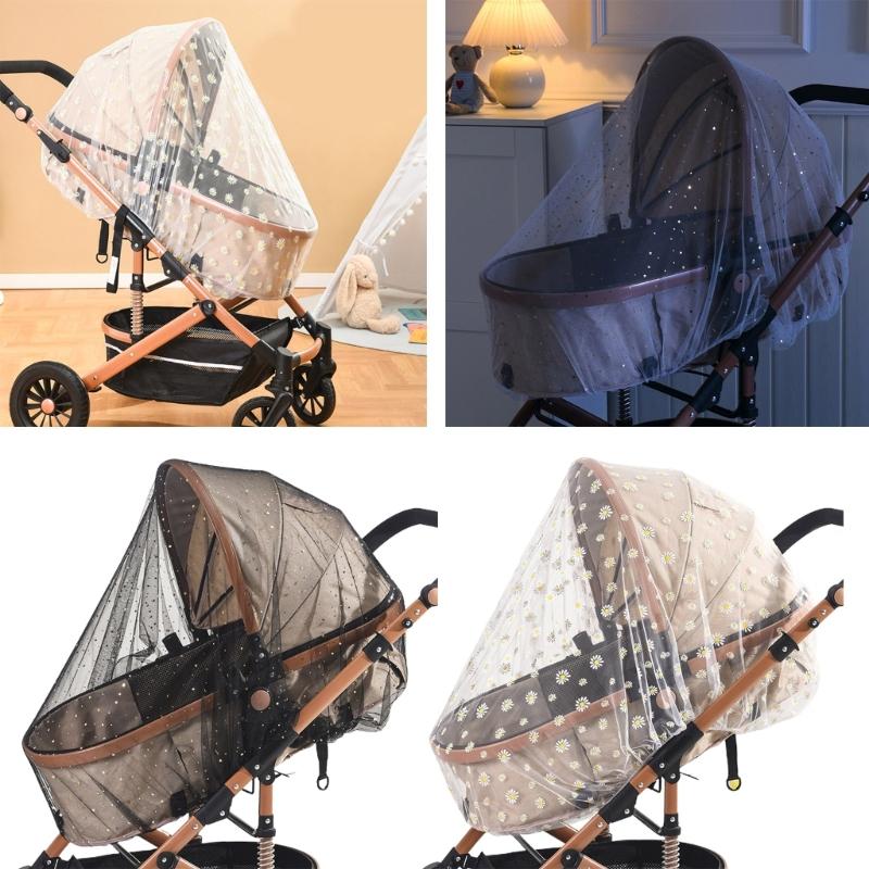Upgraded Mosquito Net for Stroller Protective Baby Stroller Mosquito Net Perfect Bug Net for Strollers Bassinets Cradle-