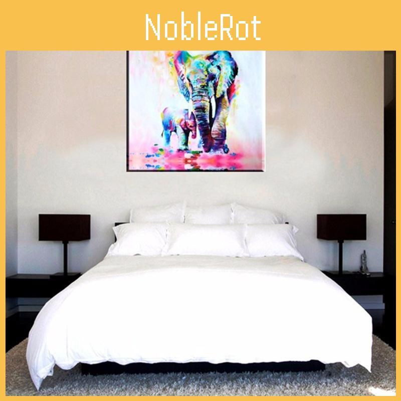Stilvolles und zeitloses Elefanten-Ölgemälde auf Leinwand für Wandkunst