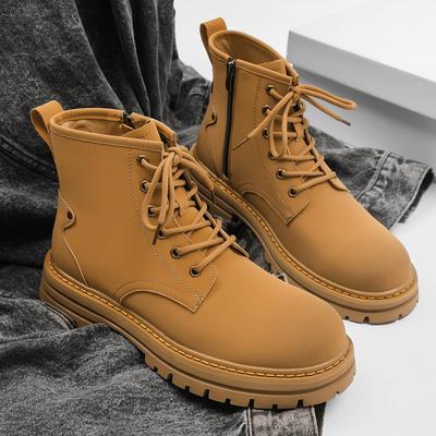 Martin Boots Men'S Shoes Autumn British Style Retro Tooling Boots Non-Slip And Wear-Resistant Short Boots Desert Big Yellow Boots