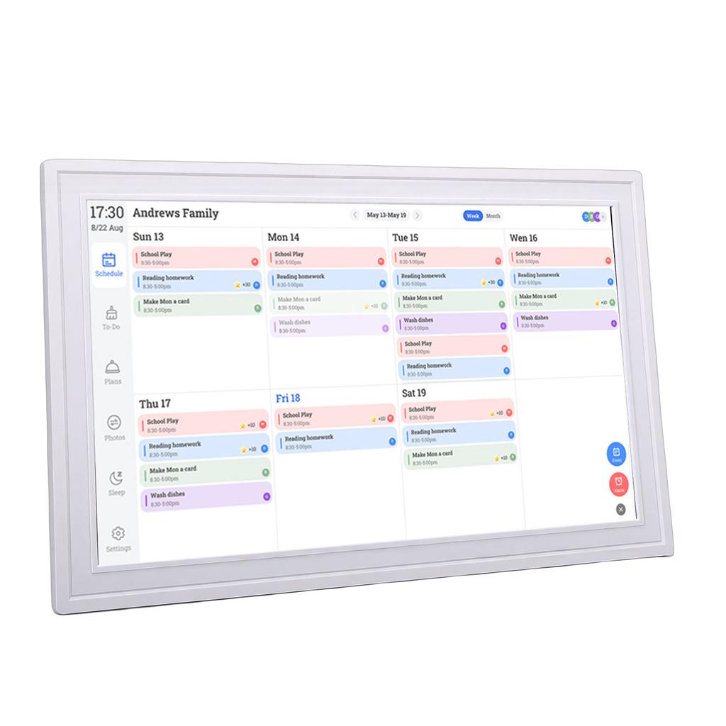 Digital Calendar 18.5 Inch LCD 1GB and 32GB WiFi Interactive Display Electronic Planner Digital Picture Frame with APP