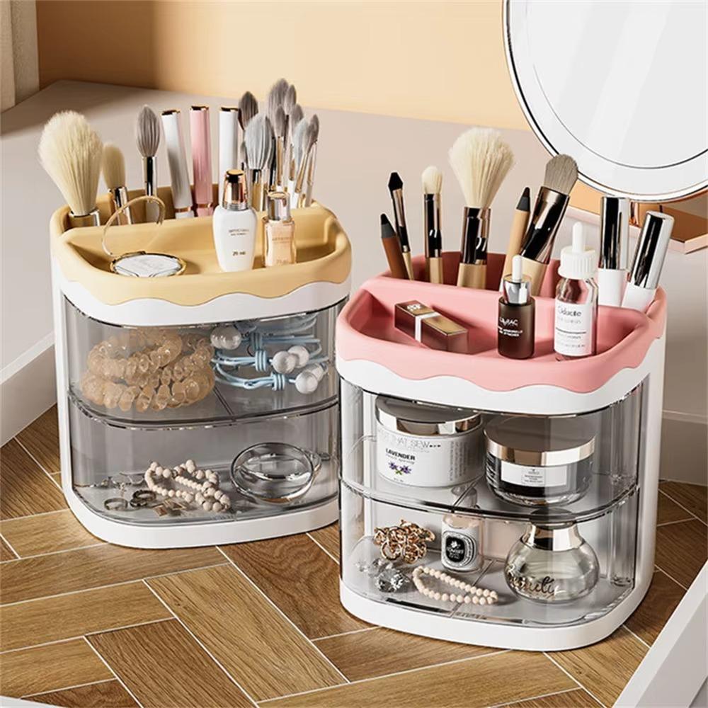 Acrylic Desk Organizer Portable Makeup Brush Storage Box Pencil Case  Home Office School
