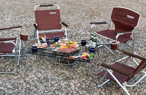 [Amazon.co.jp Exclusive] Captain Stag Hexa Stainless Steel Fire Grill, 455 x 395mm (Set of 2) UZ-13360