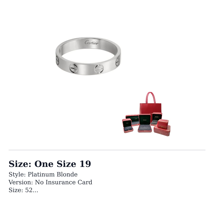 CARTIER LOVE 18K White Gold Rings