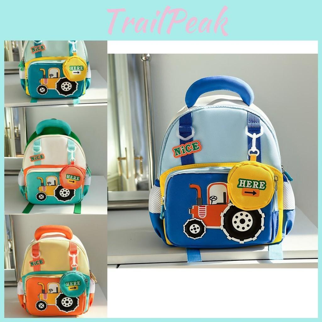 Capacity Large Backpack Cartoon Tractor Girls Boys Baby Kindergarten Bag School