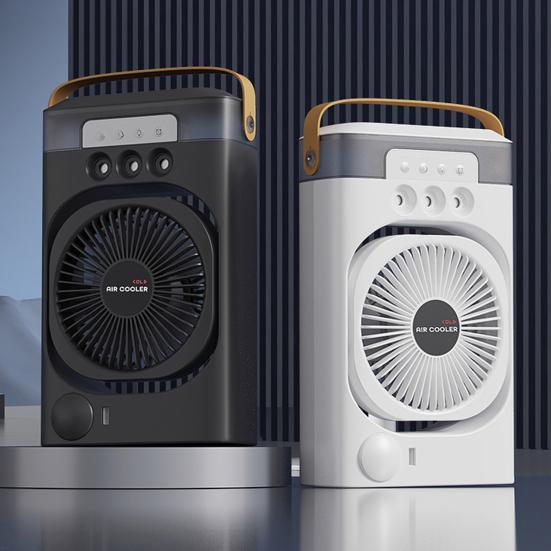 Portable Air Conditioner Desk Cooling Fan with Colorful Lights Strong Airflow Low Noise Table Spray Fan with Water Tank