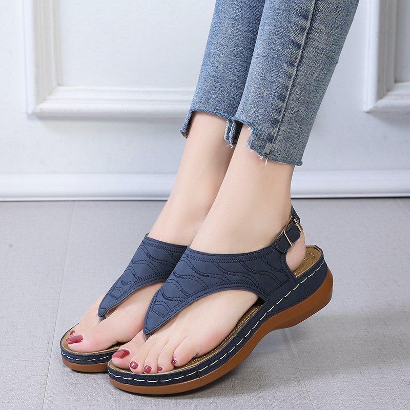 Sandali Estivi Oxford da Donna Bassi Ciabatte in Pelle PU Infradito Fibbia Scarpe da Donna Nuova Moda Romana Ciabatte da Donna