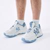 New MLB New York Yankees Anti Slip Wear Resistant Low Top Chunky Sneakers Unisex White Blue 3ASHD045N-50BLS