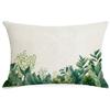 Green Plants and Green Flowers and Plants Series Linen Home Sofa Pillow Case Bedroom Pillow Single Side Print