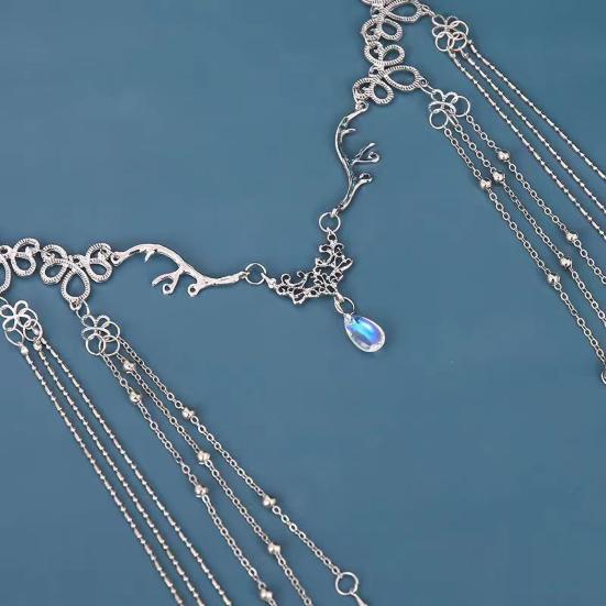 Head Chain Hair Clip Faux Crystal Inlaid Tassel Chain Decor Headgear Women Hair Decoration Photography Accessories