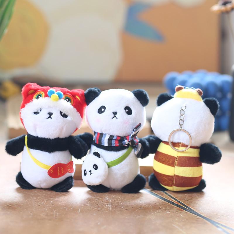 Cute Cute Transformed Little Panda Pendant Plush Toy Doll Giant Panda Bag Hanging Ornament Keychain Doll