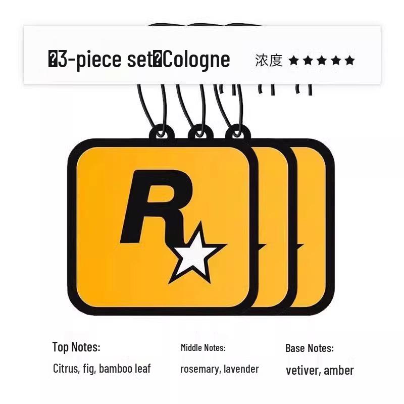 Card Star Letter R Long-Lasting Essential Oil Scented Car Air Freshener Ornament