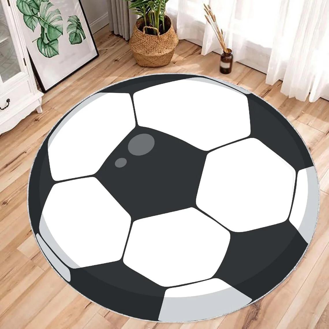 Soccer Ball Sports Decor Carpet, Soccer Ball Rug , Boys Bedroom Decor  Floor Mat Soccer Ball, Soccer Ball Soccer Gifts Rug 60cmx60cm