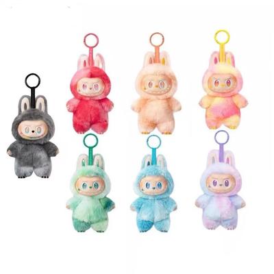 Popular Labubu Plush Keychains Trendy Play Rabub Soft Short Plush Doll Toy Cute Cartoon Pendant for Schoolbag Handbag Car