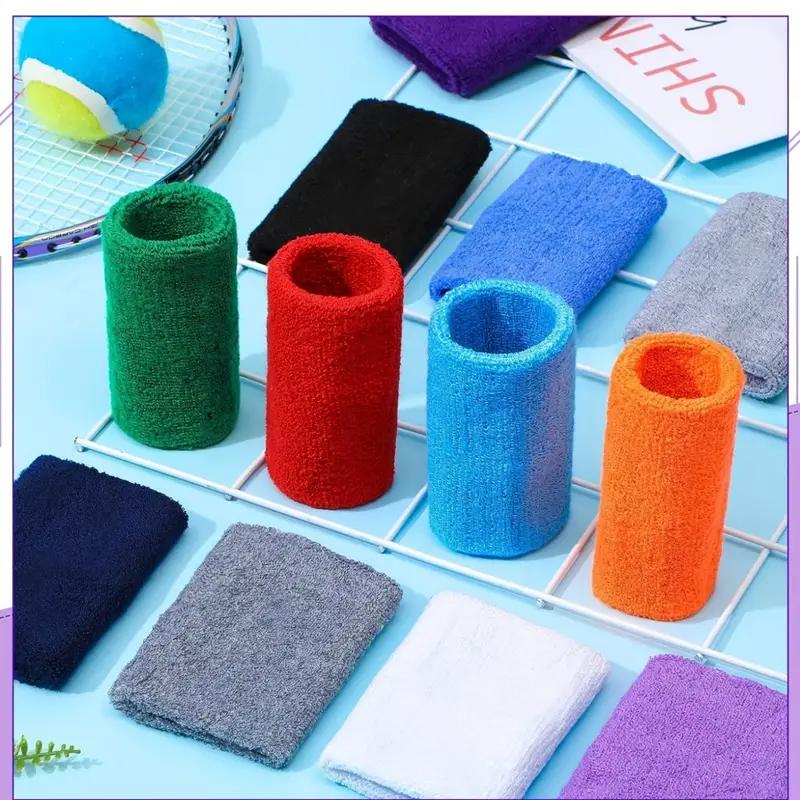 1/8x10Cm Sports Wristbands Sweat Absorbent Wrist Guard For Basketball Tennis Volleyball Padel Fitness Workout